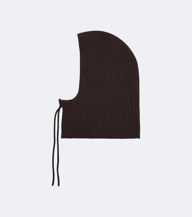 Ribbed-knit cashmere balaclava
