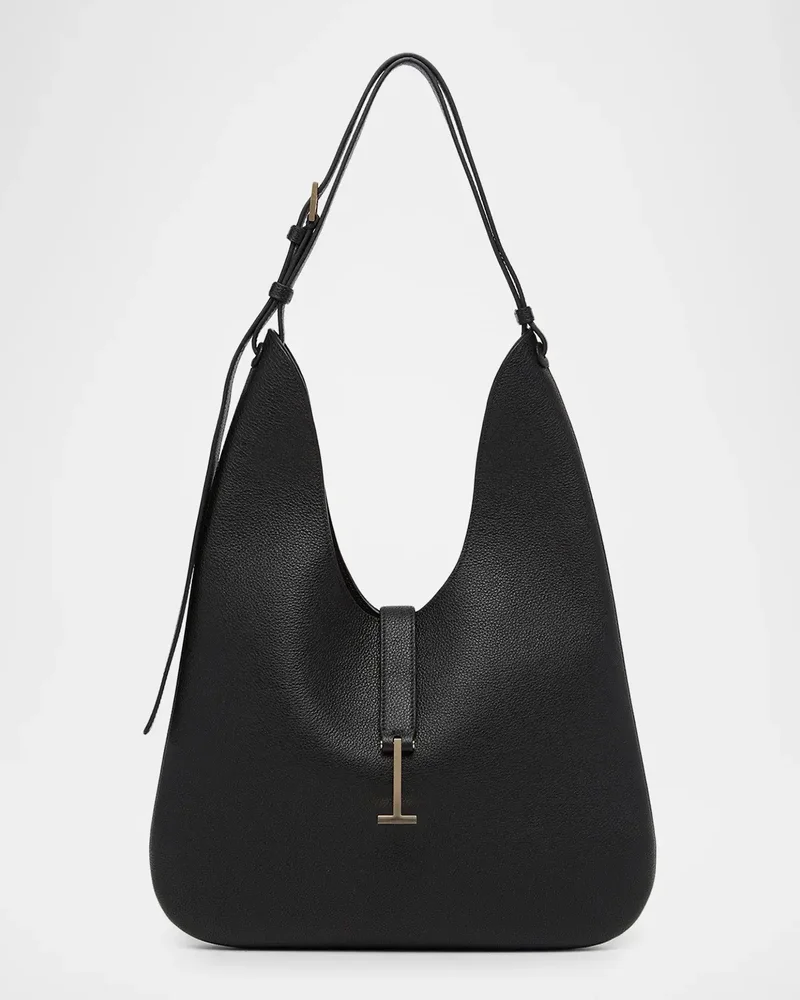 Kara Medium Hanging T Leather Hobo Bag