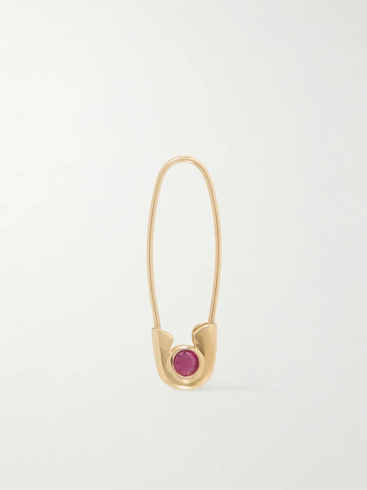 Cirque gold-tone ruby earring