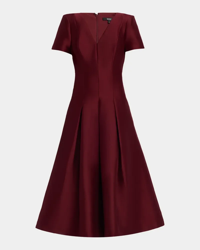 Pleated A-Line Midi Dress