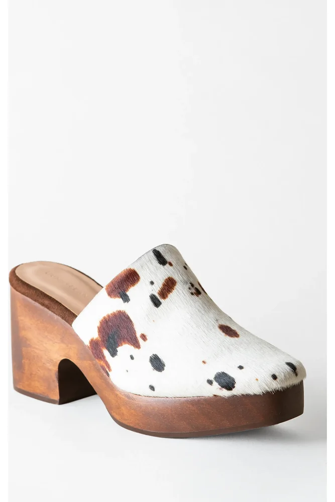 Sidney Genuine Calf Hair Clog Mule