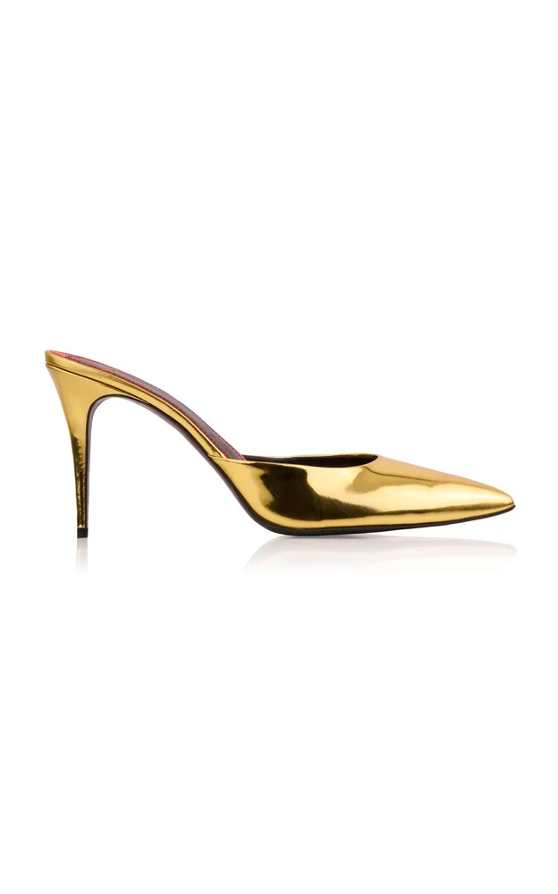 Lux 85mm Metallic Leather Mules