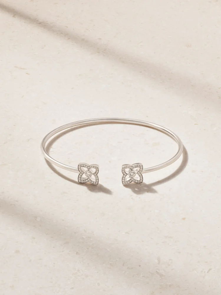 Lotus by DE BEERS 18-karat white gold diamond bangle