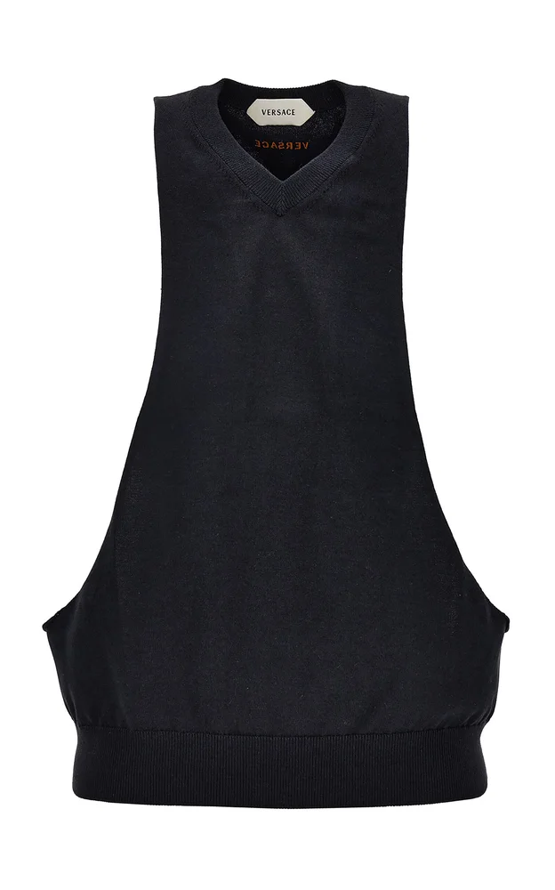 Cutout Cotton-Blend Tank Top