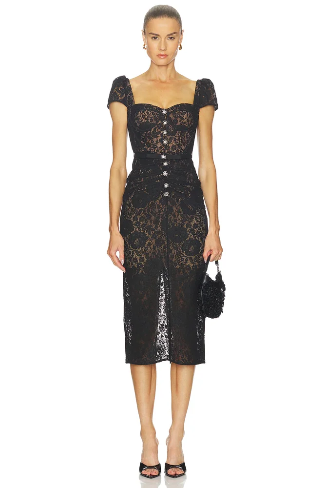 Sweetheart Lace Midi Dress