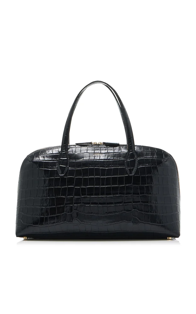 Lounge Medium Croc-Embossed Leather Tote Bag