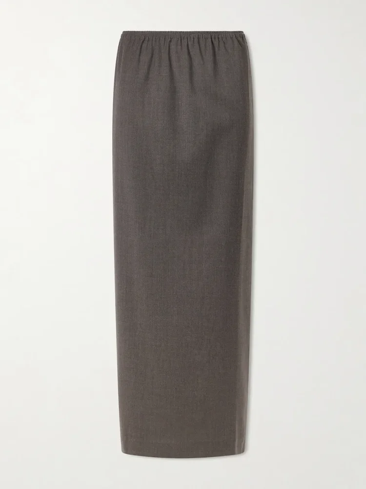 Wool-blend maxi skirt