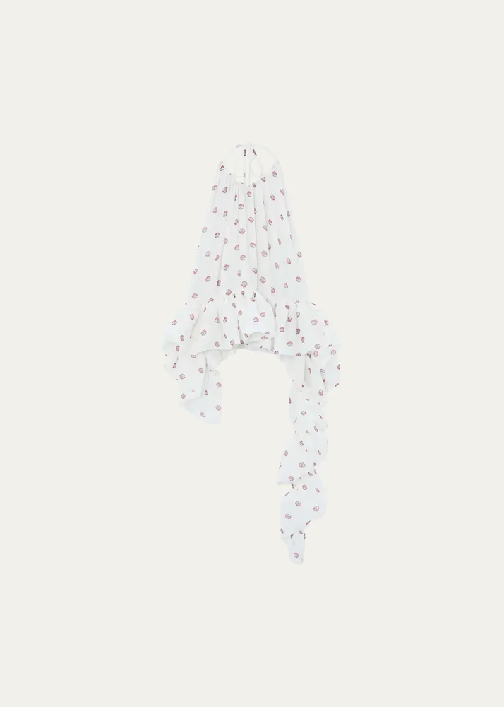 Tamara Floral Silk Asymmetric Peplum Top