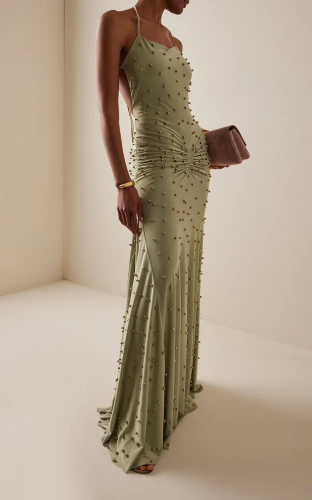 Nensi Embellished Jersey Maxi Dress
