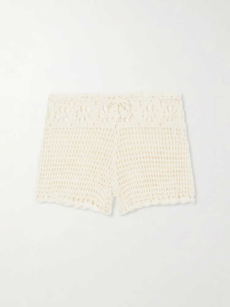Lido crocheted organic cotton shorts