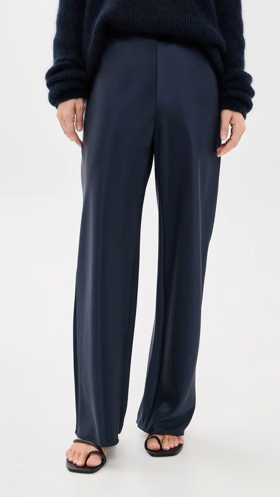 Gale Satin Mid Rise Bias Petite Pants