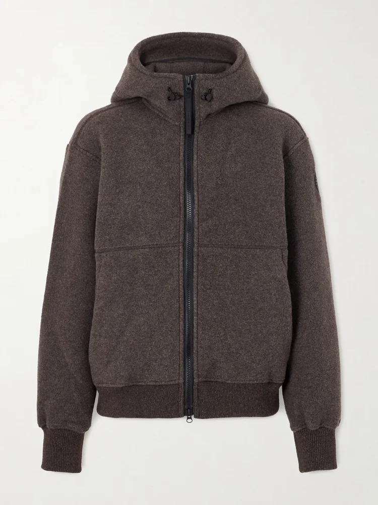 Chilliwack Hooded Wool-Blend Fleece Bomber Jacket