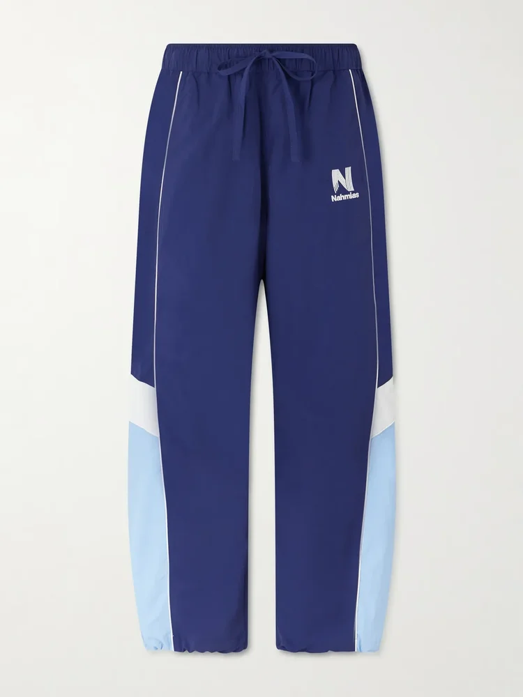 Straight-leg Logo-Embroidered Nylon Trousers