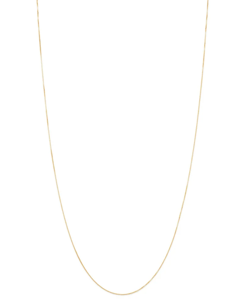 Box Link Chain Necklace in 14K Yellow Gold, 0.55mm