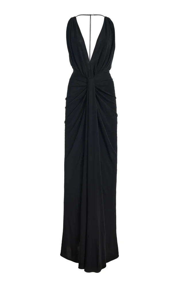 Draped Goddess Crepe Gown
