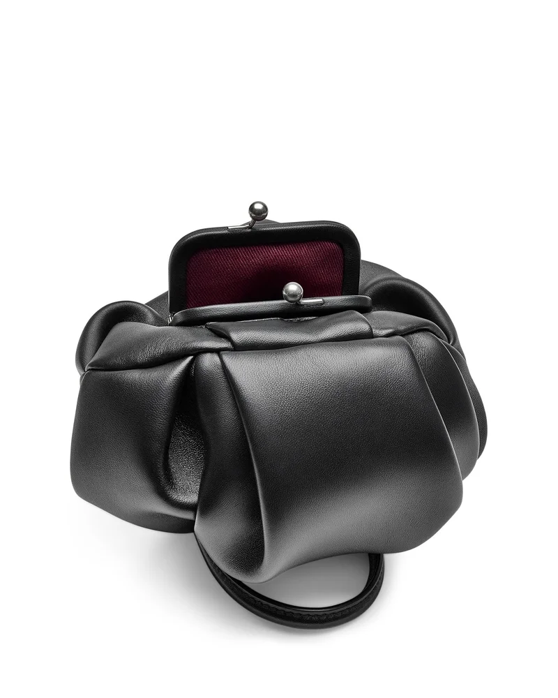 Wave Leather Kisslock Bag