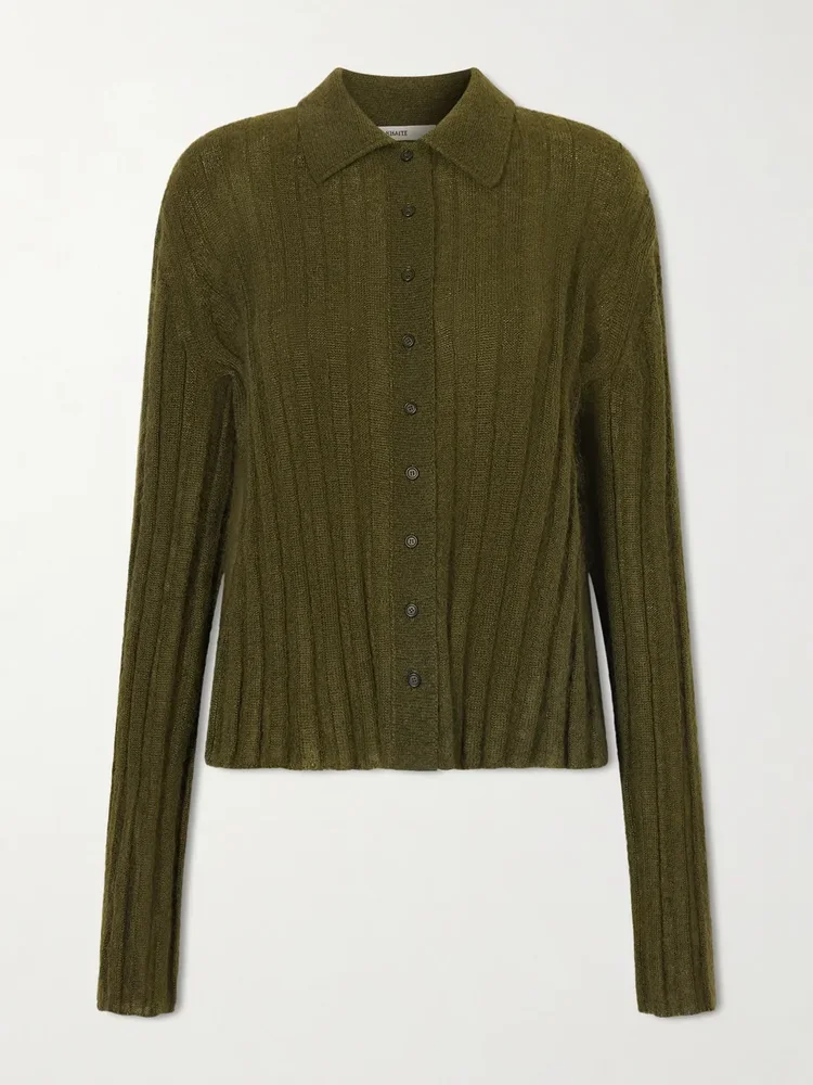 Meadow ribbed mohair and silk-blend cardigan