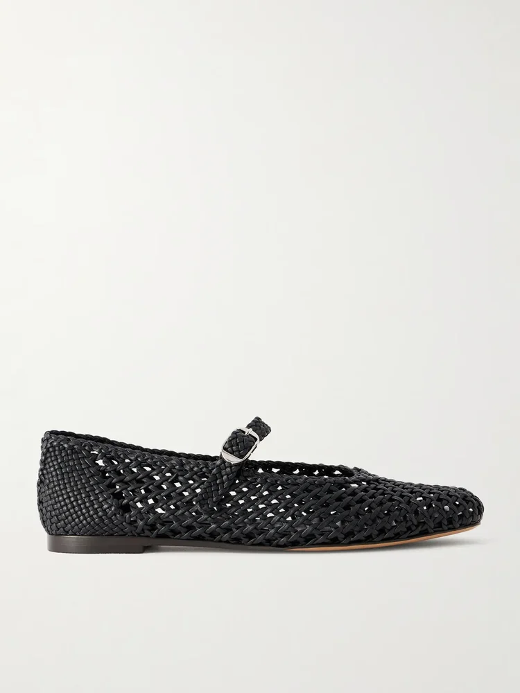 Mary Jane Knotted Leather Ballet Flats