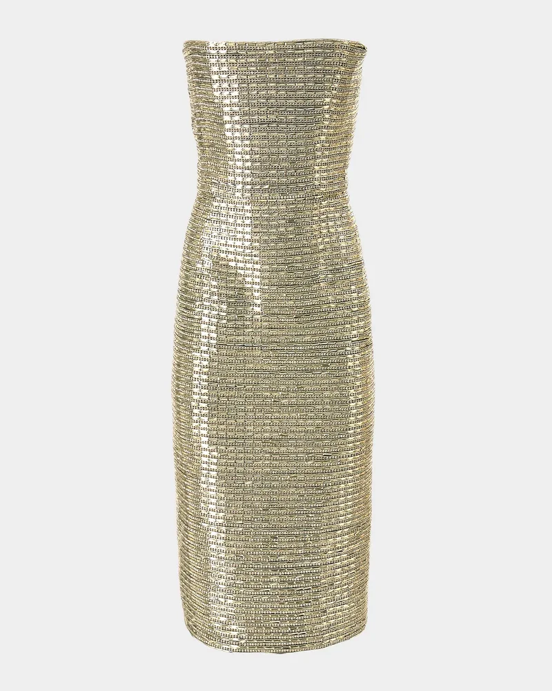 Strapless Embellished Midi Dress