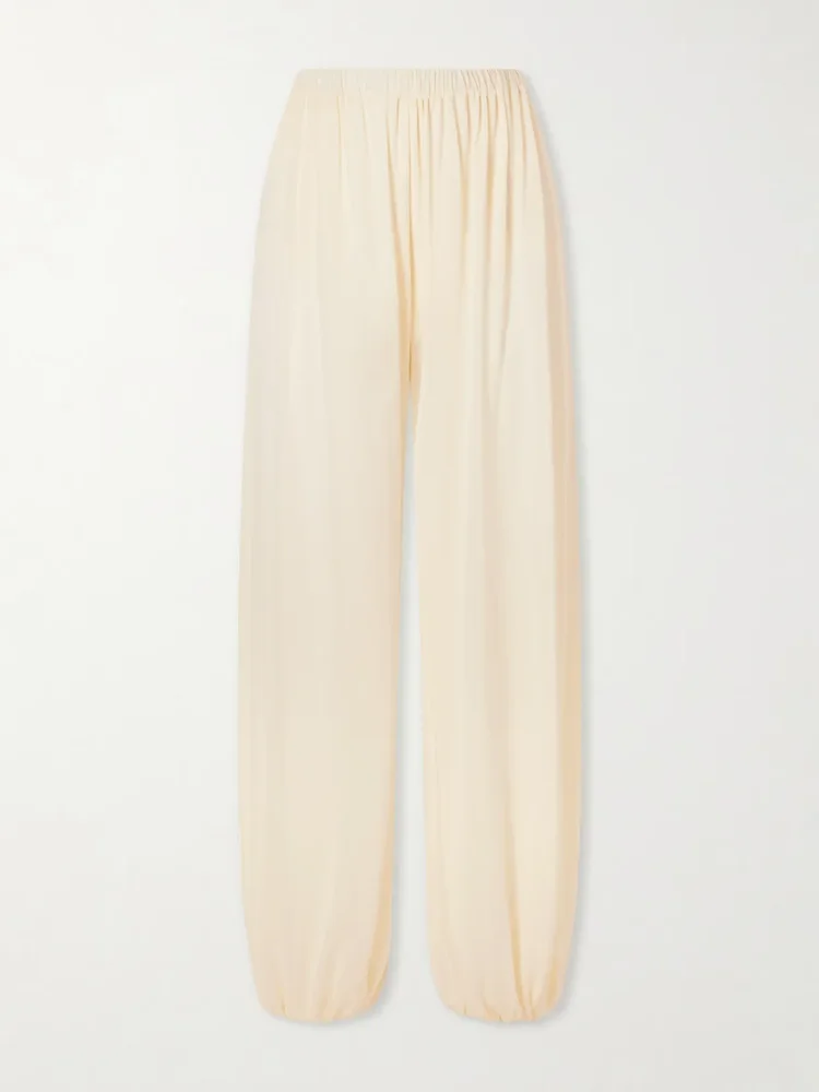 Lolana satin-jersey balloon pants