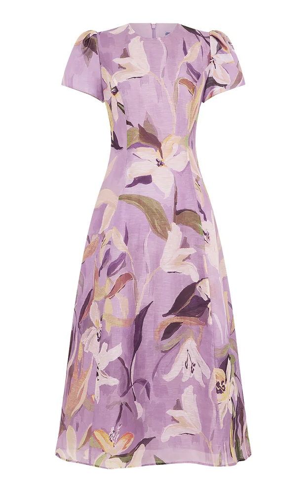 Marguerite Linen-SIlk Midi Dress