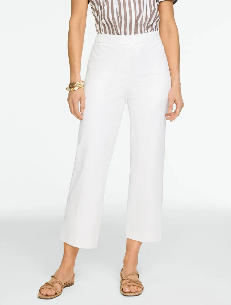 Straight Ankle Cotton Bi-Stretch Pants