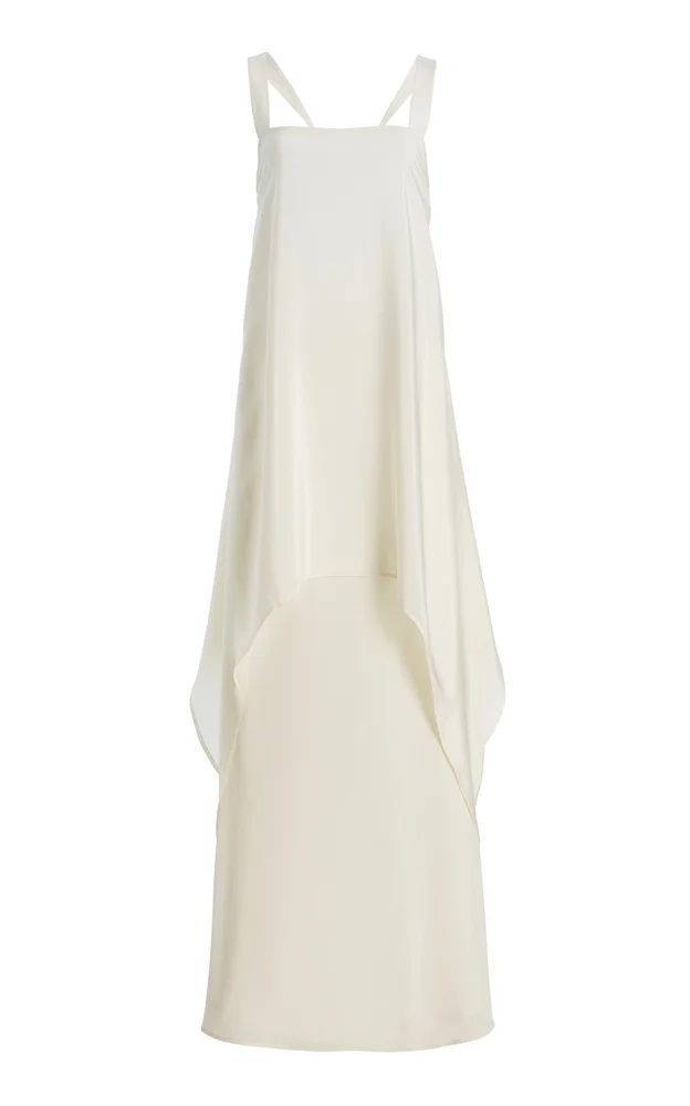 Kira Draped Silk Maxi Dress