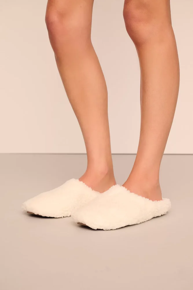 Sherpa Fleece Slide Slippers