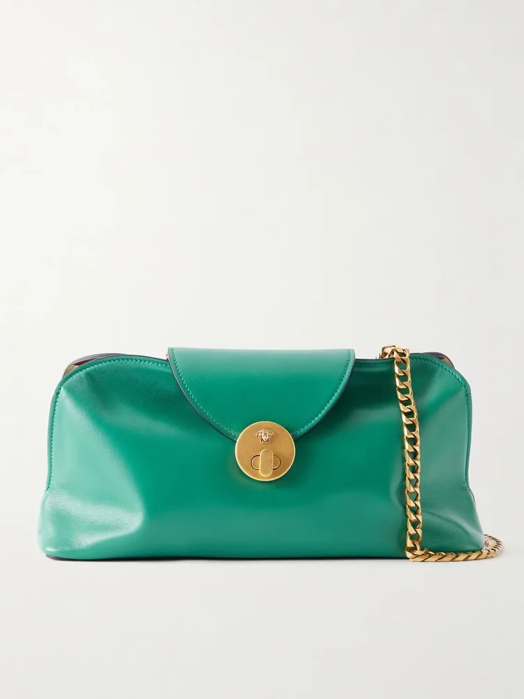 vivienne medusa detailed leather clutch