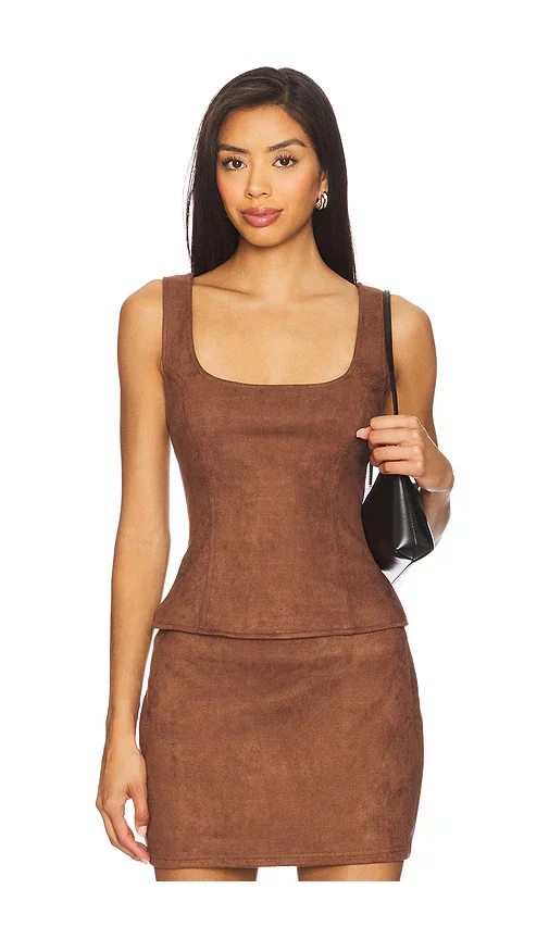 Patsie Faux Suede Top superdown
