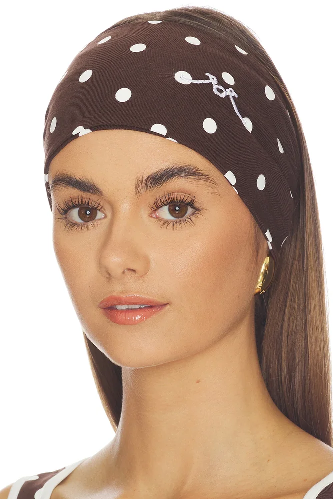 Polka Dot Headband in Brown
