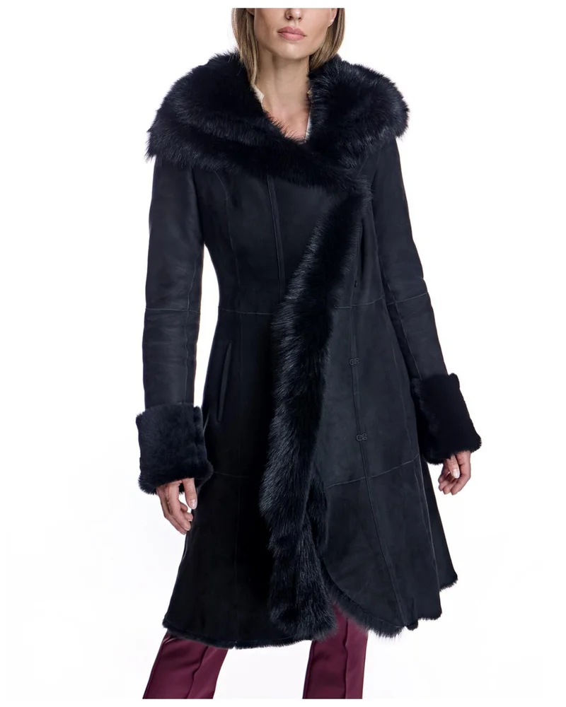 Hooded Shearling Coat