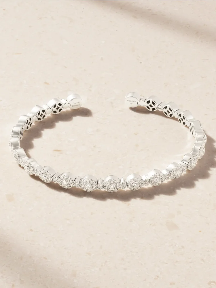 Triolette 18-karat white gold diamond bangle
