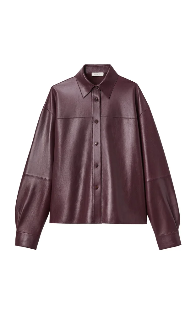 Oversized Leather Cropped Shirt
