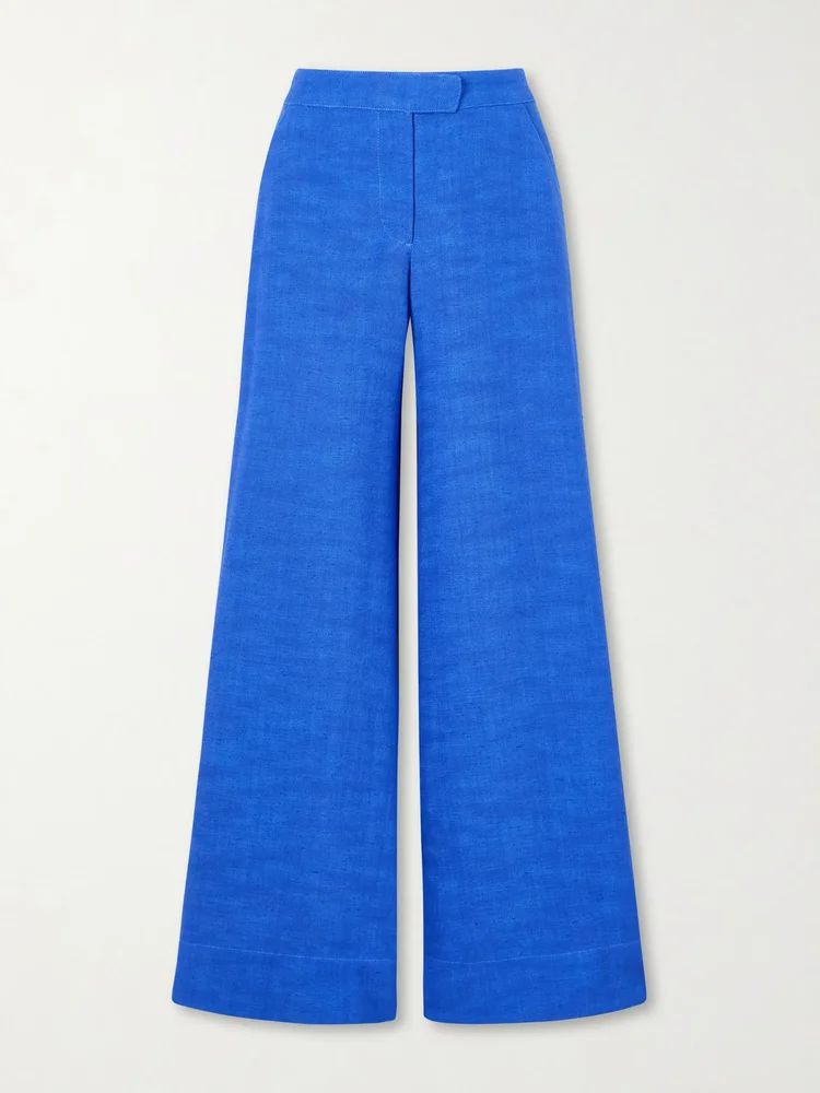 Canvas wide-leg pants