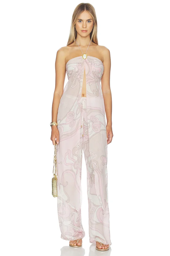 Coral Moonstone Drape Top