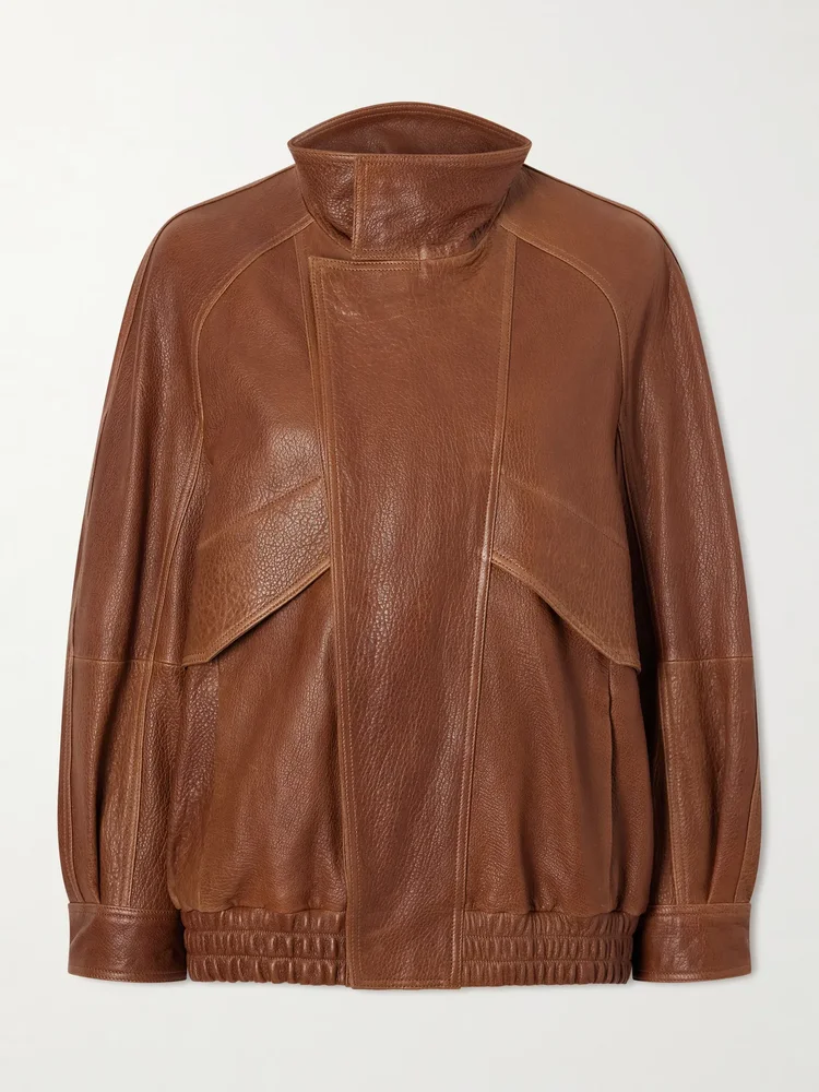 Ariste oversized paneled leather jacket