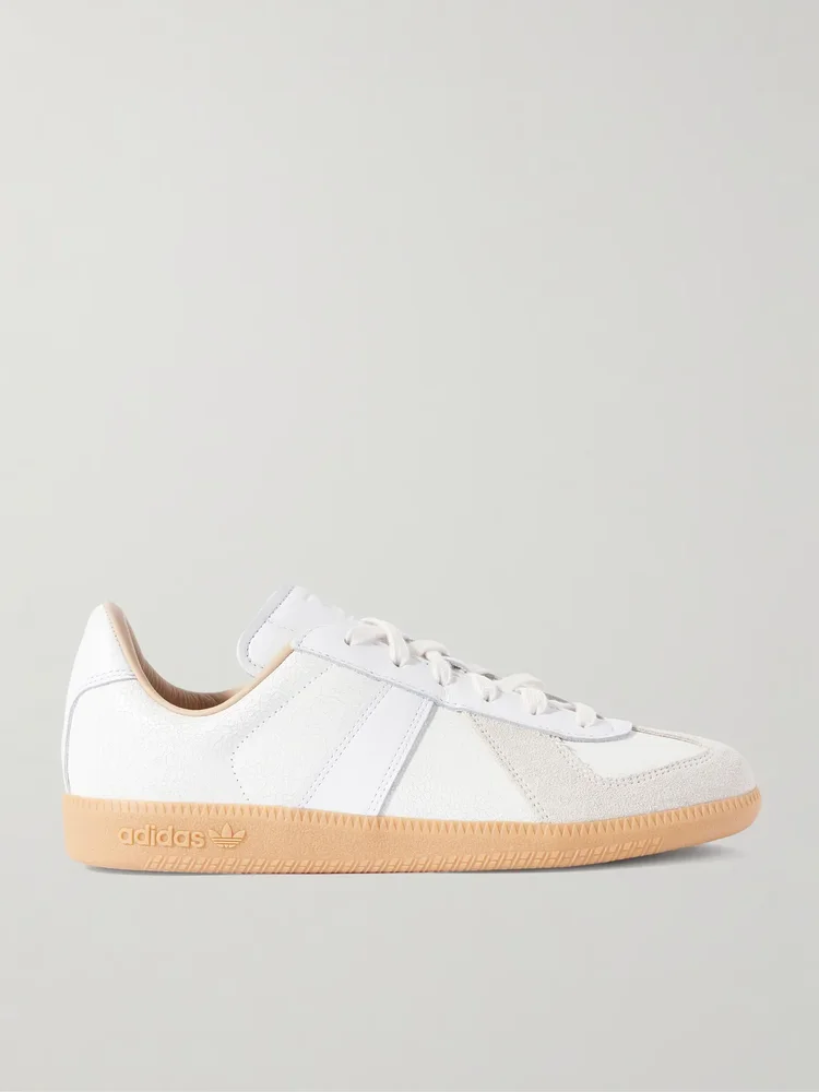 BW Army Lux Suede-Trimmed Cracked-Leather Sneakers