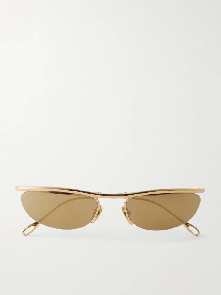Cat-eye gold-tone sunglasses