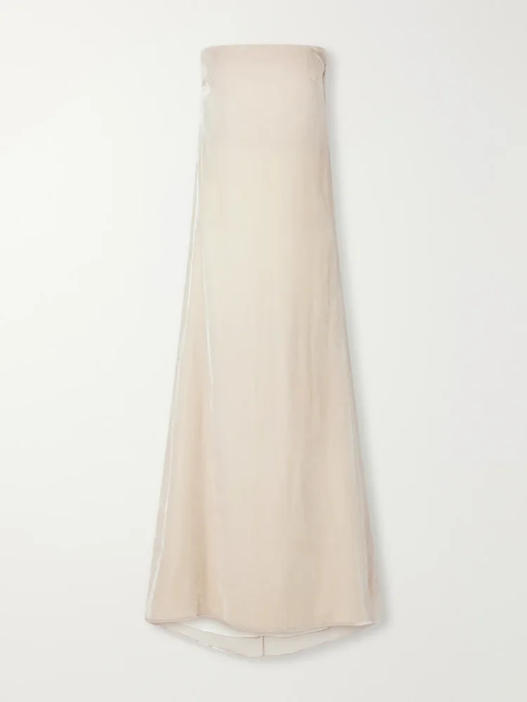 Diana strapless velvet gown