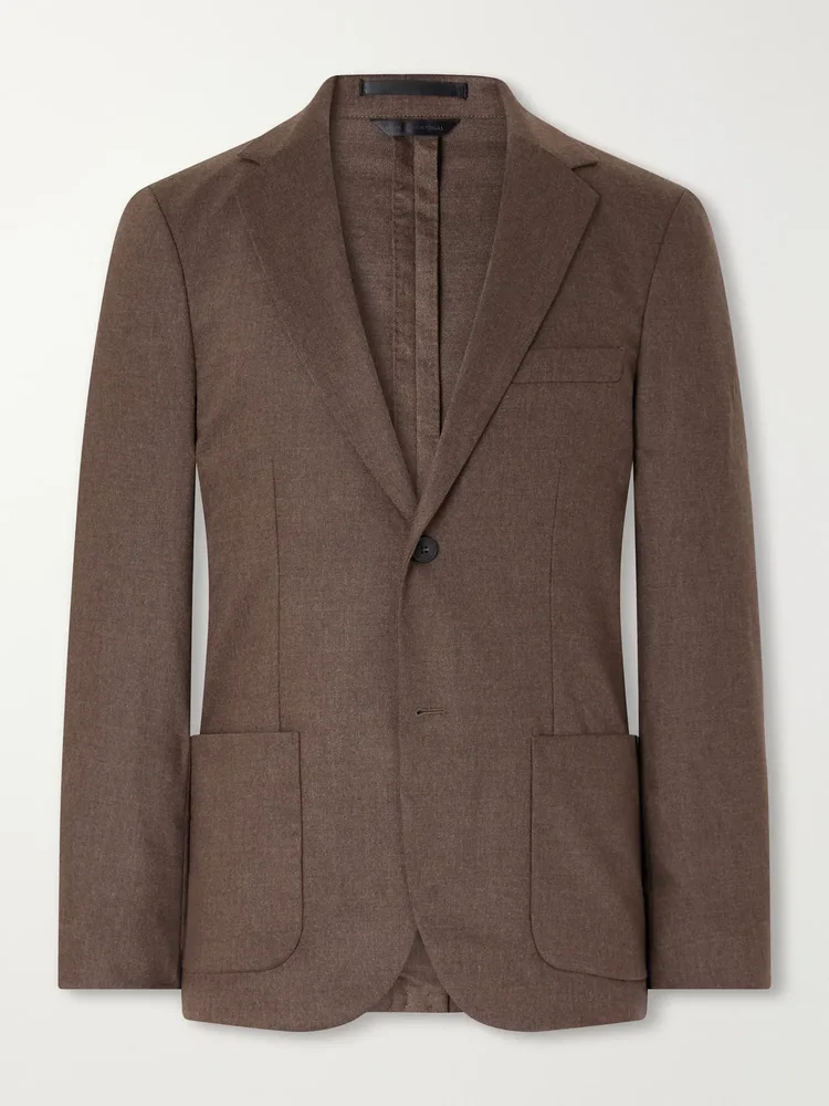 Wool and Cashmere-Blend Flannel Suit Jacket
