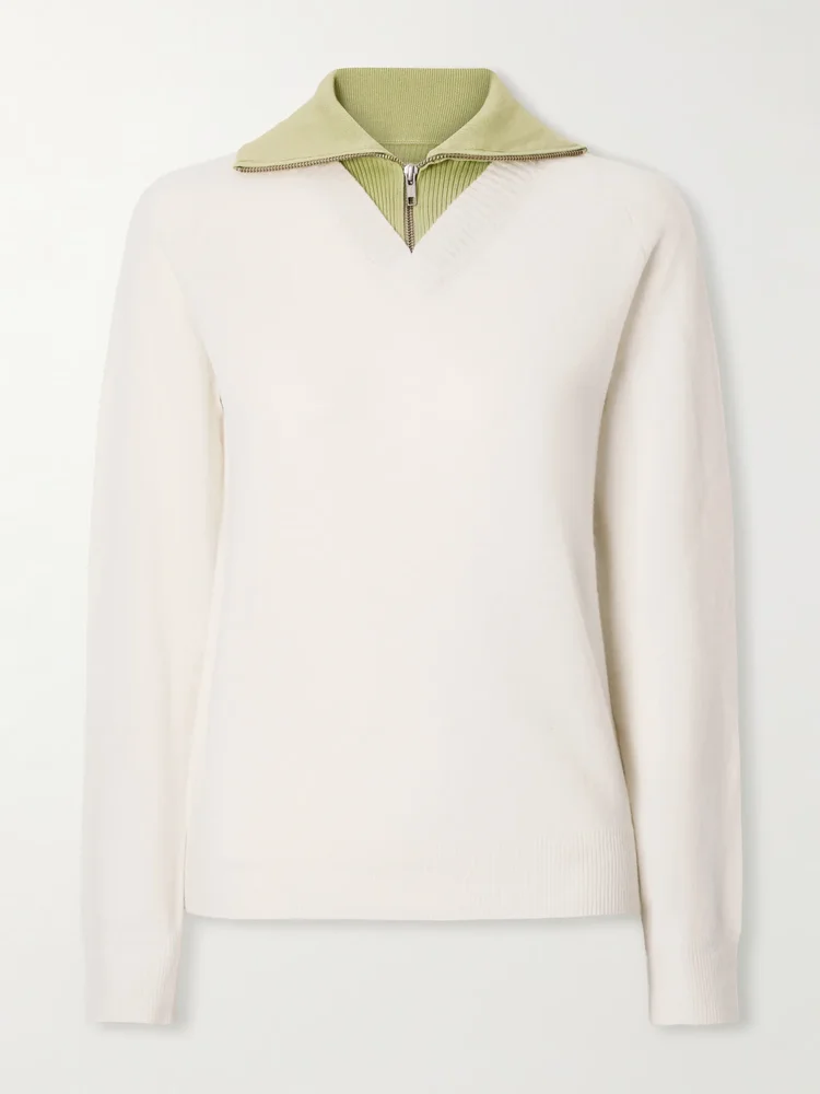 Ribbed wool-blend sweater