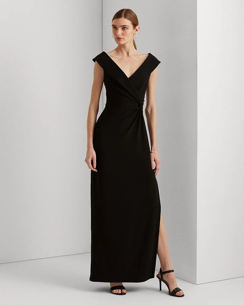 V-Neck Column Gown