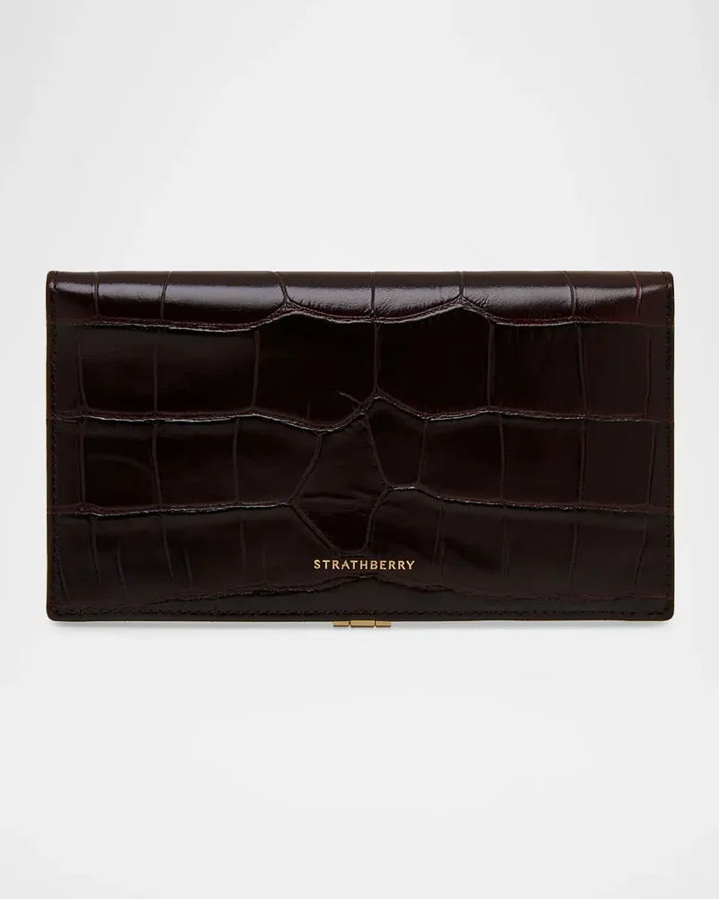 Large Melville Street Croc-Embossed Leather Wallet