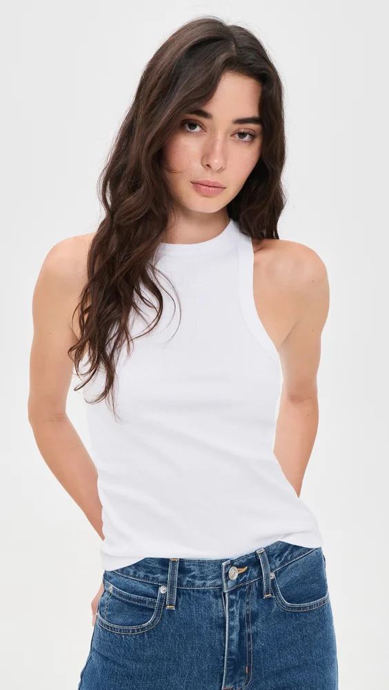 High Neck Ribbed Tank