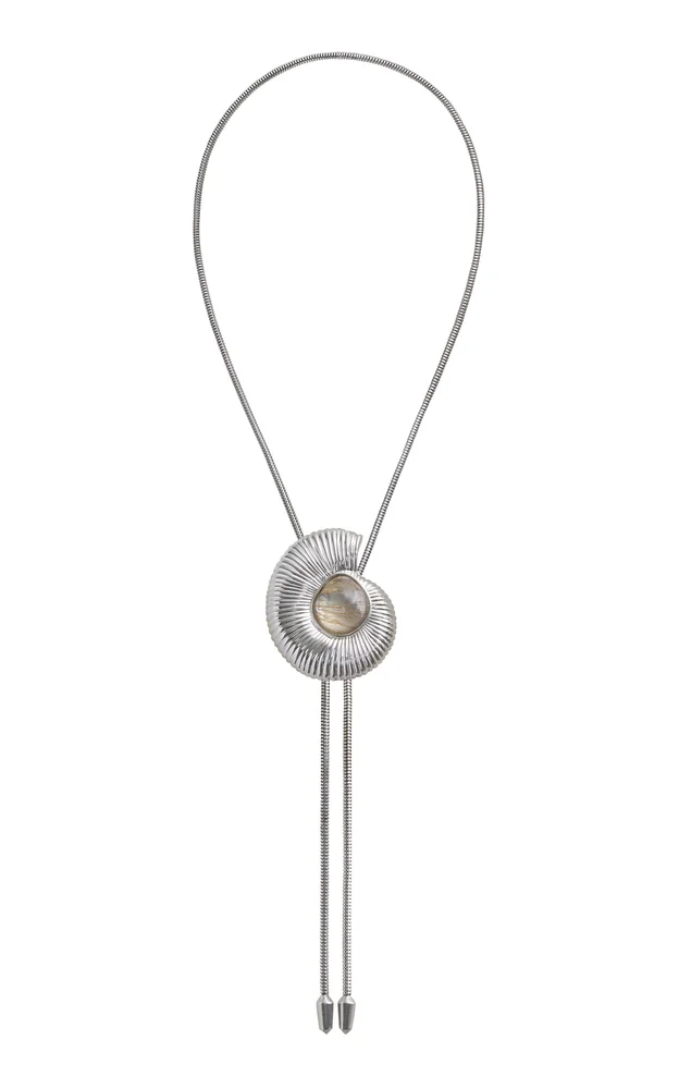 The Delphine In Silver With Gold Rutilated Quartz