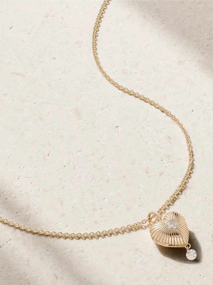 Locket 9-karat gold diamond necklace