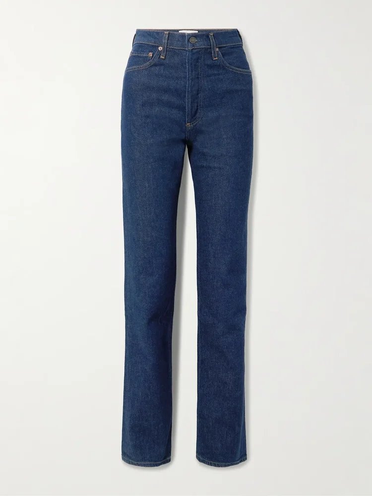 90's Pinch Waist Long high-rise straight-leg jeans