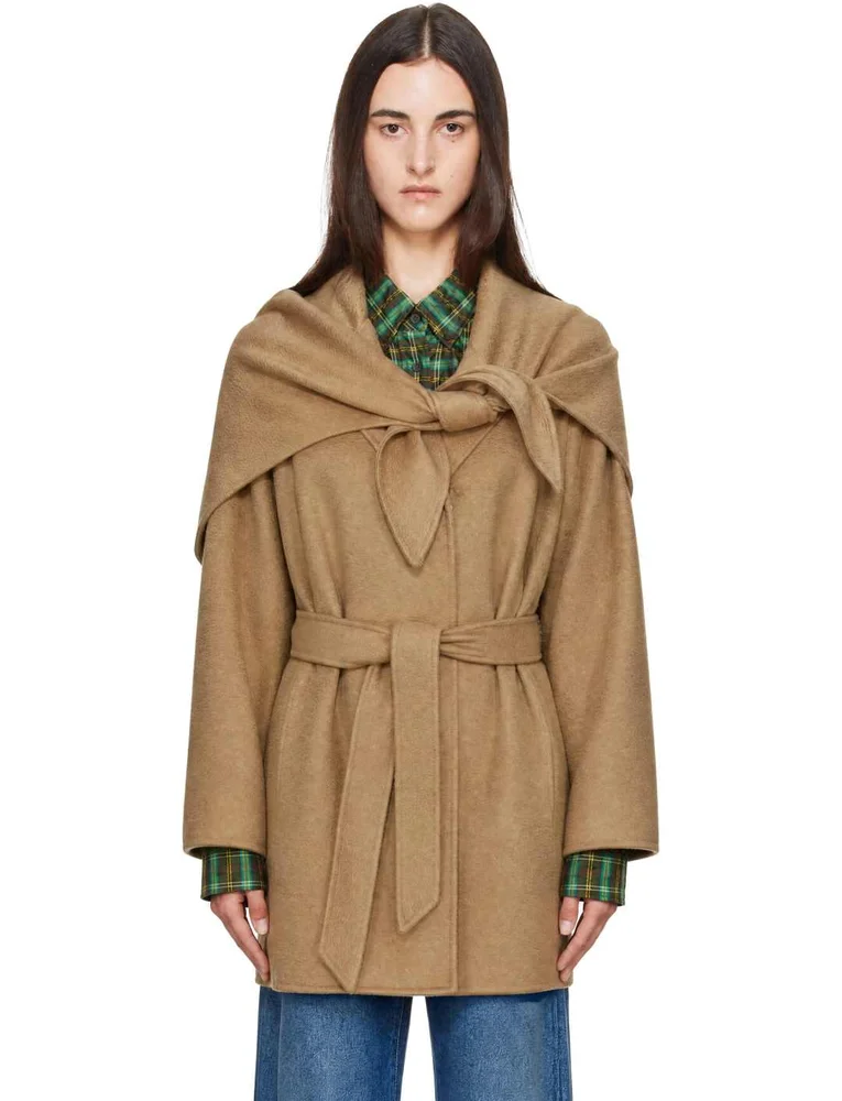 Tan Detto Double Cashmere Stole & Coat