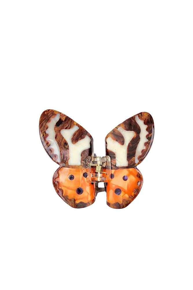 Hand-painted Tiger Moth Claw Hair Clip